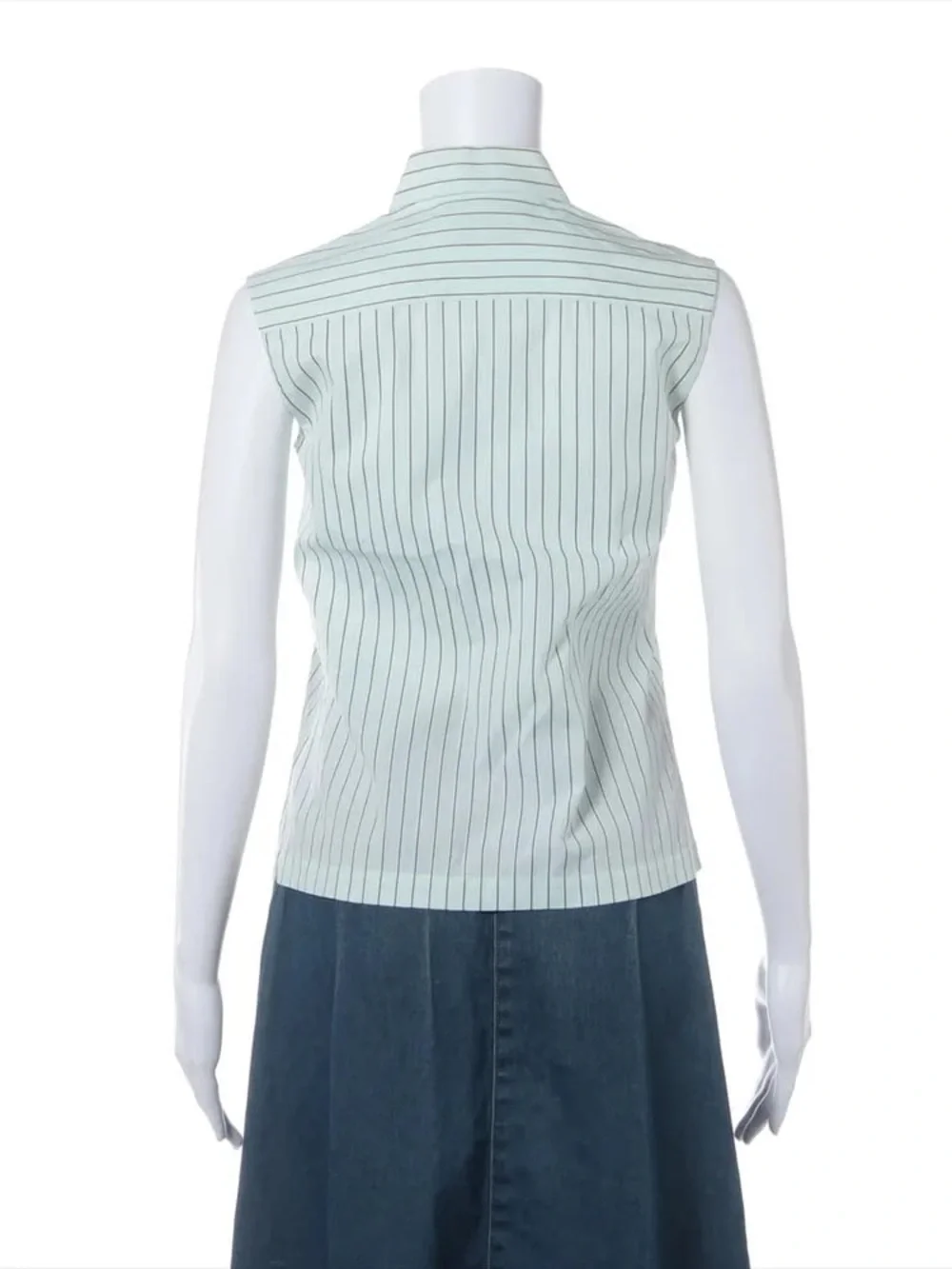 Authentic CHANEL sleeves formal stripes office top 36cm
